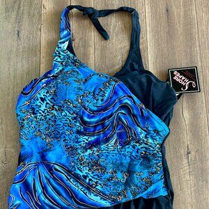 NWT Womens Bathing Swim Suit One Piece Shore Shapes 20W Figure Control
